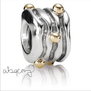 EUC Pandora 790167 Sterling Silver w/ 14k Yellow Gold Balls Charm